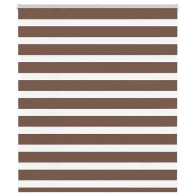 VidaXL Zebra rolgordijn 135x100 cm stofbreedte 130,9cm polyester bruin VidaXL Zebra rolgordijn 135x100 cm stofbreedte 130,9cm polyester bruin
