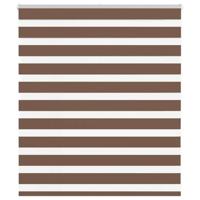 VidaXL Zebra rolgordijn 135x100 cm stofbreedte 130,9cm polyester bruin - thumbnail