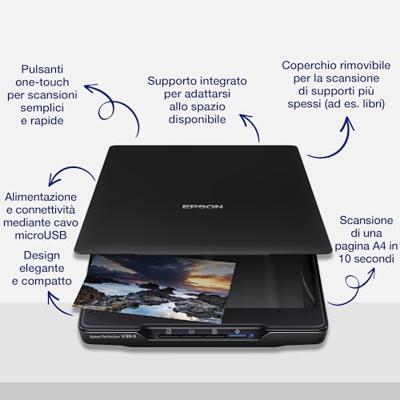 Epson Perfection V39II A4 flatbed foto- en documentscanner met standaard