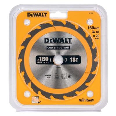 DeWalt Accessoires Cirkelzaagblad 160x20x18t, positief 20°, kerf 2,5mm - DT1931-QZ