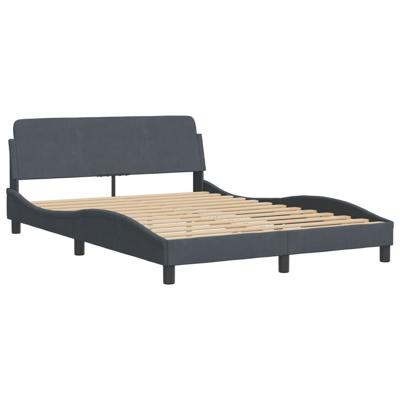 Bed met matras fluweel donkergrijs 120x200 cm - thumbnail