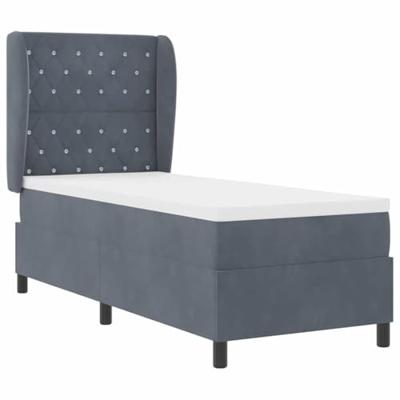 Boxspring bed met matras Donkergrijs 80 x 200 cm Fluweel