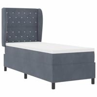 Boxspring bed met matras Donkergrijs 80 x 200 cm Fluweel - thumbnail