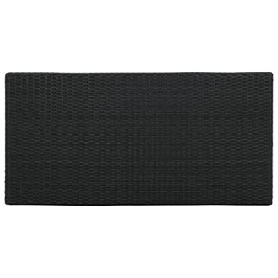 Bartafel met opbergrek 120x60x110 cm poly rattan zwart