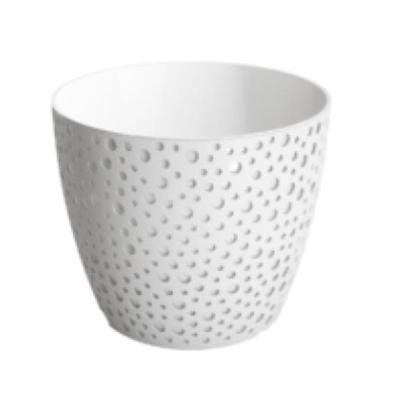 Bloempot BUBBLE rond 17 cm Wit set van 2 stuks