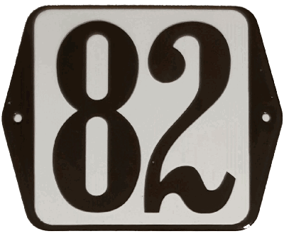 Huisnummer naambordje standaard 15x12 cm nummer 82 - Warentuin mix
