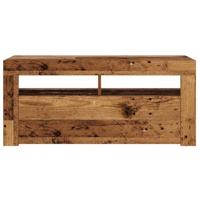 Tv-meubel met LED 90x35x40 cm bewerkt hout oud hout - thumbnail