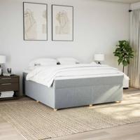 Boxspring met matras stof lichtgrijs 180x200 cm - thumbnail