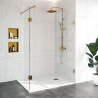 Inloopdouche Compleet Just Creating Profielloos 140/40 cm Draaibaar Goud Sanitop - thumbnail