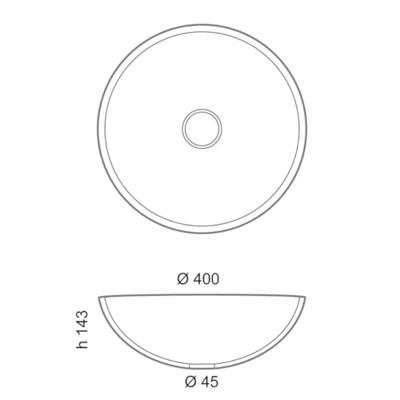 Waskom Sapho Murano Rond 40x14 cm Glas Koper Waskom Sapho Murano Rond 40x14 cm Glas Koper