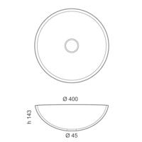Waskom Sapho Murano Rond 40x14 cm Glas Goud - thumbnail