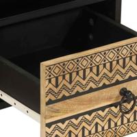 Tv-meubel 70x33,5x46 cm massief ruw mangohout zwart - thumbnail