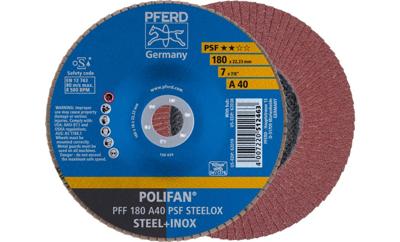 PFERD TOOLS 67644185 PFF 180 A 40 PSF STEELOX Lamellenschijf Diameter 180 mm Boordiameter 22.23 mm RVS, Staal 10 stuk(s) PFERD TOOLS 67644185 PFF 180 A 40 PSF STEELOX Lamellenschijf Diameter 180 mm Boordiameter 22.23 mm RVS, Staal 10 stuk(s)