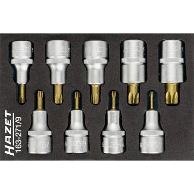 HAZET Dopsleutelbitset - TORX® 163-271/9 - 1/2 inch (12,5 mm) vierkant hol - Binnen-TORX®-profiel - 9-delig - T20 - T60 HAZET Dopsleutelbitset - TORX® 163-271/9 - 1/2 inch (12,5 mm) vierkant hol - Binnen-TORX®-profiel - 9-delig - T20 - T60