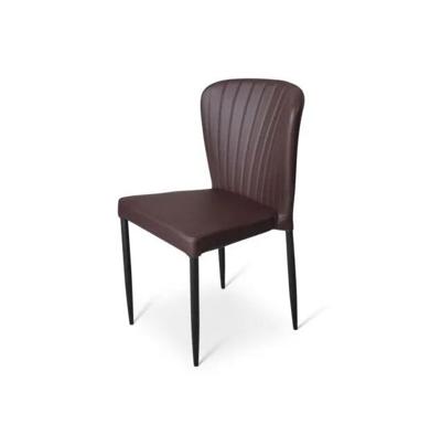 Stapelstoel Brooklyn metalen frame zitting kunstleder donkerbruin