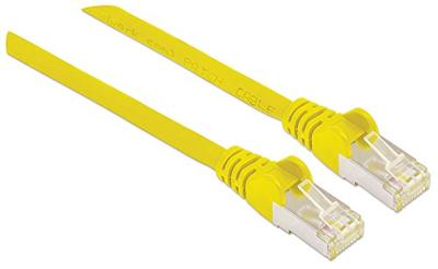 Intellinet 739818 RJ45 Netwerkkabel, patchkabel CAT 6 S/FTP 0.25 m Geel Folie afscherming, Afscherming gevlochten, Halogeenvrij 1 stuk(s)