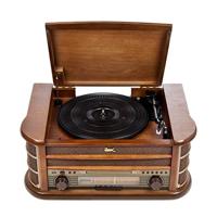 Dual NR 4 nostalgische muziekinstallatie met platenspeler (FM-tuner, MW-radio, CD-RW, MP3, USB, cassette, Aux-In) bruin - thumbnail