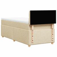 Boxspring met matras stof crèmekleurig 90x200 cm - thumbnail