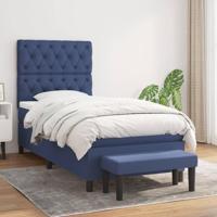 Boxspring met matras stof blauw 80x200 cm - thumbnail