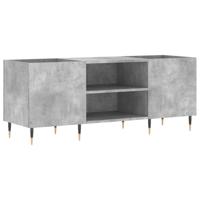 Platenkast 121x38x48 cm bewerkt hout betongrijs - thumbnail