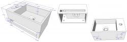 Fontein met Handdoekhouder Wiesbaden 35.6x20.3x15.9 cm Mat Zwart (kraangat links)