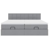 Ottoman bed met matrassen 180x200cm stof lichtgrijs - thumbnail