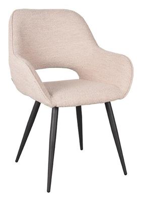 LABEL51 Eetkamerstoel Fer - Naturel - - Zwart Metalen Frame LABEL51 Eetkamerstoel Fer - Naturel - - Zwart Metalen Frame