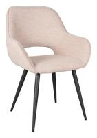 LABEL51 Eetkamerstoel Fer - Naturel - - Zwart Metalen Frame - thumbnail