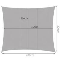 Schaduwdoek - 3x4 meter - Grijs - thumbnail