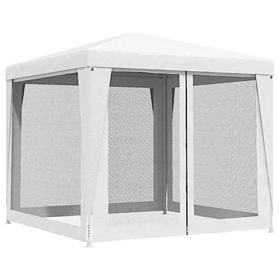 Partytent met 4 mesh zijwanden 2,5x2,5 m wit - thumbnail