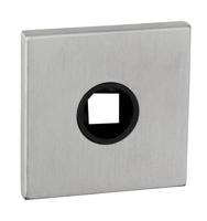 Paar vierkante krukrozetten ZN 52x52x5mm rvs mat - thumbnail