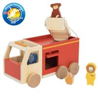 Trixie houten dieren brandweerwagen - thumbnail