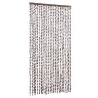 Vliegengordijn 100x220 cm chenille taupe en wit - thumbnail