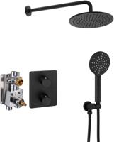 Ben Lavion 250 Inbouw Regendoucheset 3 sproeistralen handdouche Gestructureerd Zwart - thumbnail