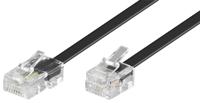 Goobay 68530 telefoonkabel RJ11-stekker naar RJ45-stekker platte kabel RJ11-kabel voor faxapparaat DSL-modem VDSL-routerkabel ISDN DSL-kabel zwart 3 m - thumbnail