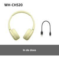 Sony WH-CH520 Draadloze on-ear Bluetooth-koptelefoon, Geluid van hoge kwaliteit, Lichtgewicht ontwerp, Batterijduur tot 50 uur, Snel opladen, EQ, Heldere gesprekskwaliteit, iOS & Android - Geel - thumbnail