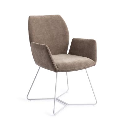 Jesper Home Eetkamerstoel 'Misaki' Beehive White, kleur Mocha Mist