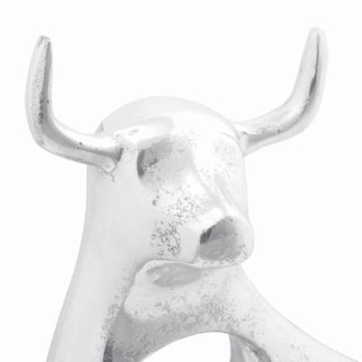 VidaXL Stierensculptuur zilver 22 x 9.5 x 34 cm aluminium VidaXL Stierensculptuur zilver 22 x 9.5 x 34 cm aluminium