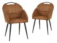 Set van 2 stoelen PLATON cognac - thumbnail