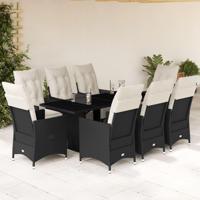 9-delige Tuinset poly rattan zwart - thumbnail