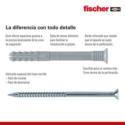 Fischer Nagelplug Nagelplug N 6 x 60/30 S met Verzonken Kop VE=50 - 50355 Fischer Nagelplug Nagelplug N 6 x 60/30 S met Verzonken Kop VE=50 - 50355