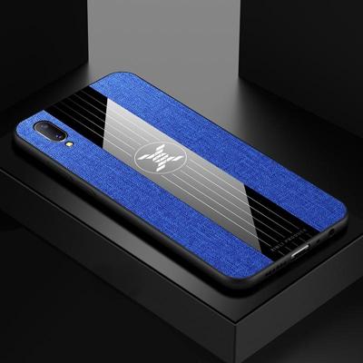 Voor vivo V11/X21S XINLI stiksels doek textuur schokbestendig TPU beschermhoes (blauw)