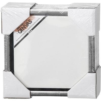 Creativ Company Canvas met lijst, afm 20x20 cm, 360 gr, antiek zilver, wit, 1 stuk