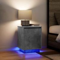 Nachtkastjes met led-verlichting 2 st 38x34x50 cm betongrijs - thumbnail