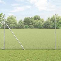 VidaXL Afrasteringspaal zilver 10 x 1,6 m (13 mm gaas) staal - thumbnail