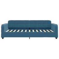 Slaapbank met onderschuifbed 80x200 cm fluweel blauw - thumbnail