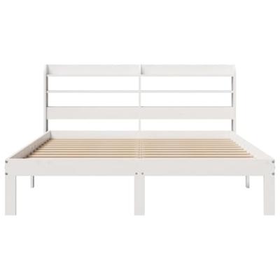 Bedframe met hoofdeinde zonder matras 160x200 cm wit