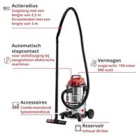 Einhell TC-VC 3055 SA 2342250 Nat- en droogzuiger 30 l - thumbnail