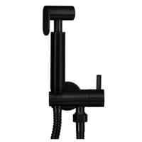 304 bidet handdoucheset mat zwart - thumbnail