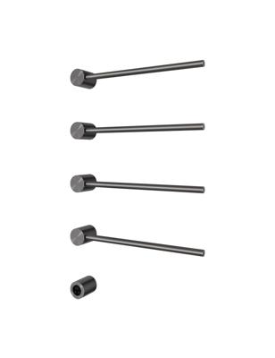 Hotbath &MORE set van 4 rails RARH50 ROUND 50 cm met separate schakelaar en inbouw element Geborsteld Gunmetal PVD (RARH50-4BGP)